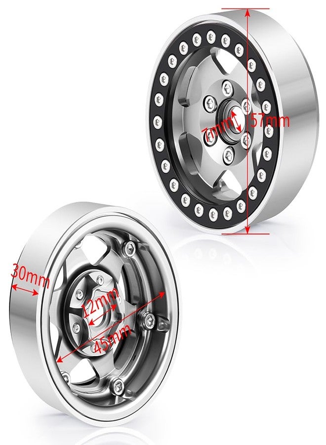 موهيرو مجموعة عجلات MOHERO CNC مقاس 1.9 بوصة بتقنية Beadlock، مكونة من 4 قطع، مناسبة لسيارات Axial SCX10 I II III و Wraith 90048 و TRX4 و Red-cat Gen7 Gen8 1/10th RC Crawler Cars، قطع غيار للترقية (رمادي) - Image 5